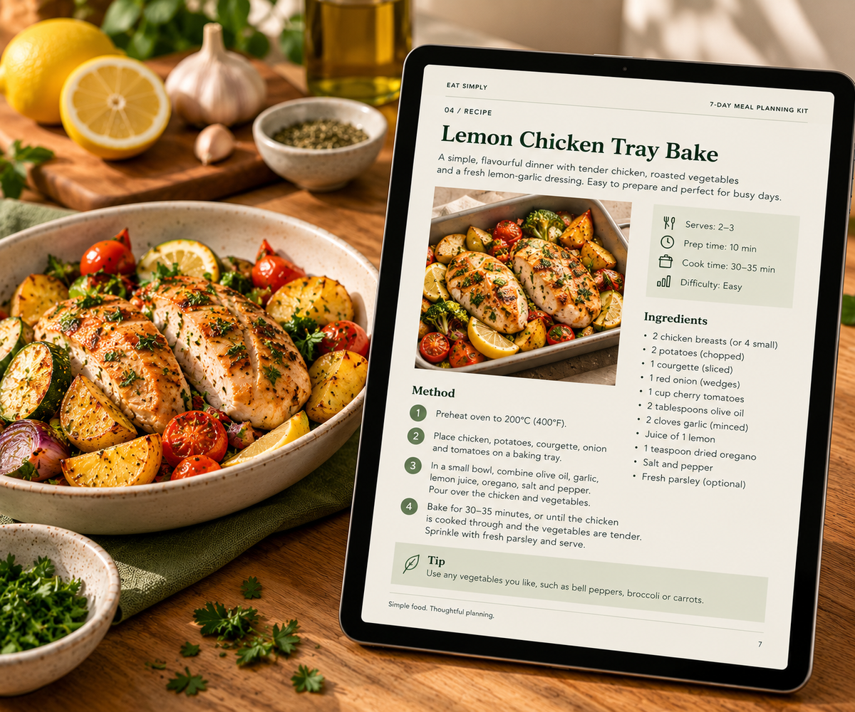 EAT SIMPLY ā 7-Day Meal Planning Kit | Digital PDF