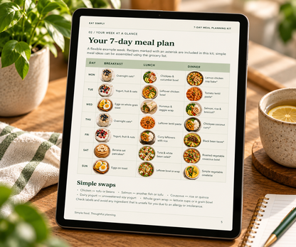EAT SIMPLY – 7-Day Meal Planning Kit | Digital PDF